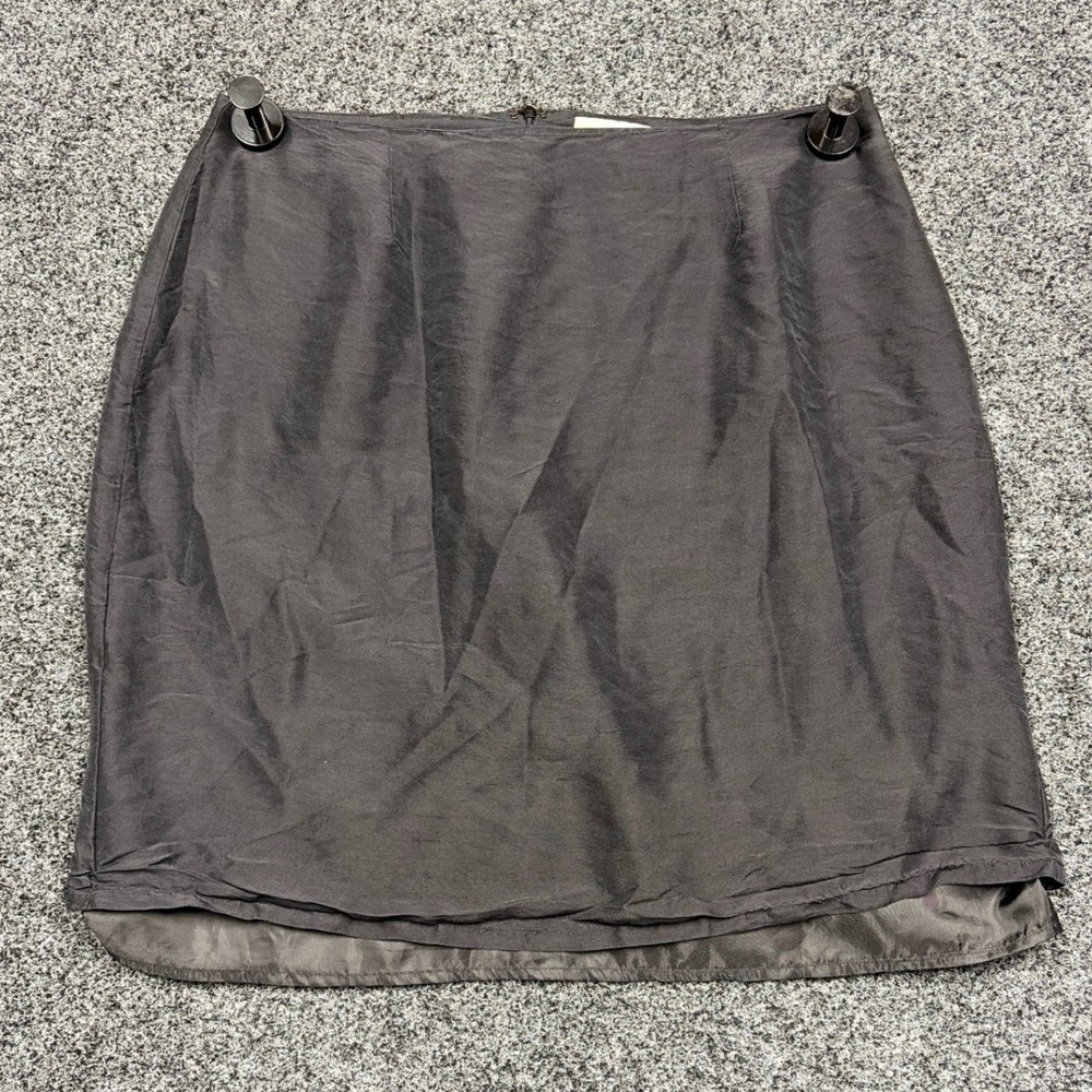 Worthington Skirt Women 18 Black Silk Mini Pencil Career Office Chic Minimalist